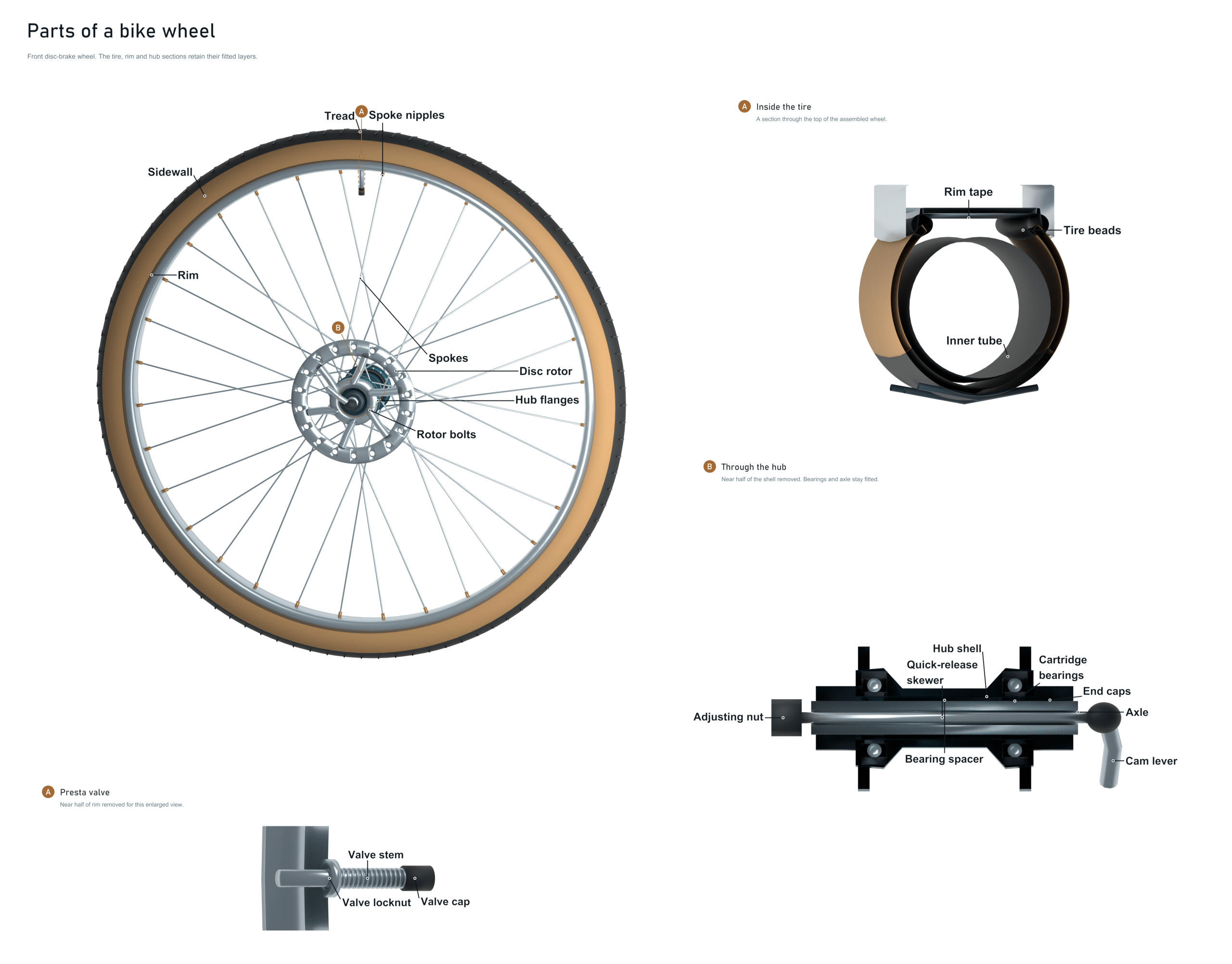 parts of a bike wheel diagram