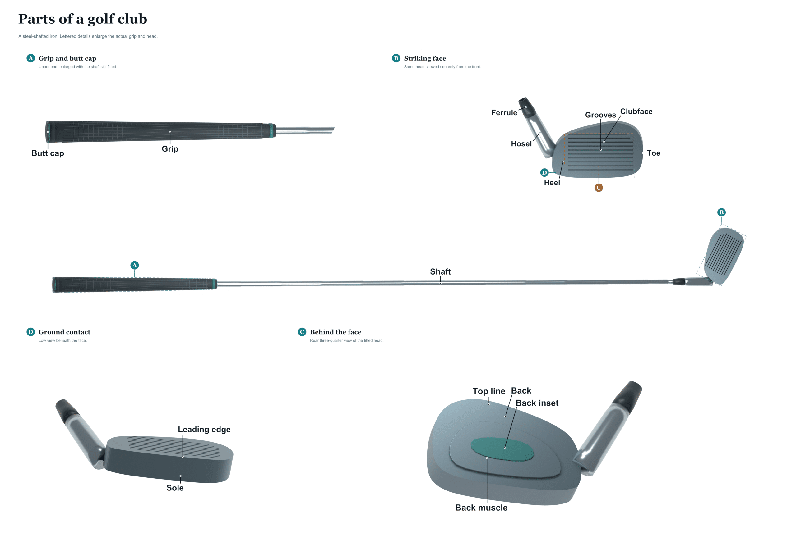 parts of a golf club diagram